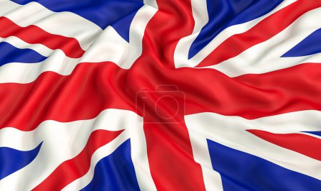 Photo for Moving flag of the united kingdom. 3d render - Royalty Free Image
