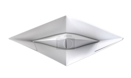 Foto de 3d render origami barco de papel aislado en la ilustración blanca - Imagen libre de derechos