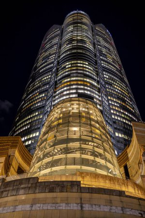 Photo for Modern skyscraper in the centre of Tokyo, night view - Royalty Free Image