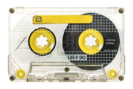Photo for Old transparent audio cassette isolated on white - Royalty Free Image
