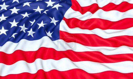 Foto de Bandera de los estados unidos de América movida por el viento. representación de ilustración 3d - Imagen libre de derechos