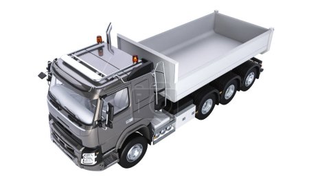 Photo for High-angle view of a new, empty dump truck, 3d render - Royalty Free Image
