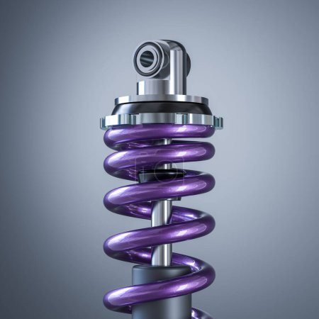Photo for Modern shock absorber used in industrial machinery. 3d redner - Royalty Free Image