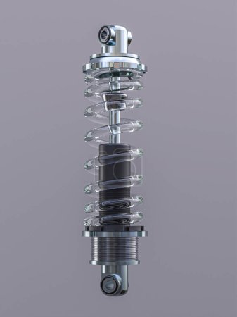 Photo for Glass car shock absorber concept of fragility. 3d render - Royalty Free Image