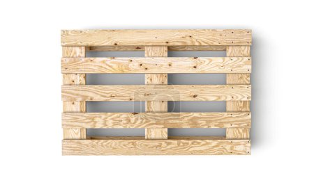Photo for Standard wooden pallet isolated over a white backdrop 3d render - Royalty Free Image