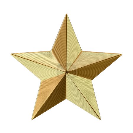 Téléchargez les photos : Textured golden star with a reflective surface isolated on a pure white background - en image libre de droit