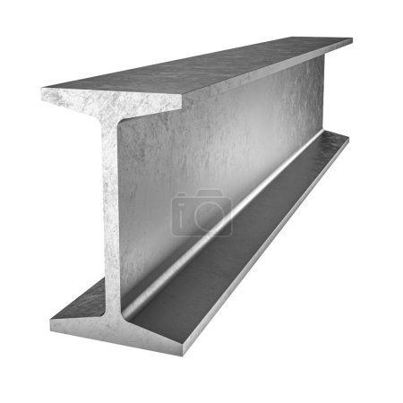 Photo for Isolated 3d illustration of a steel i-beam,  on a white background - Royalty Free Image