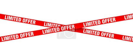 Crossed red tape with the text limited offer isolated on a transparent background