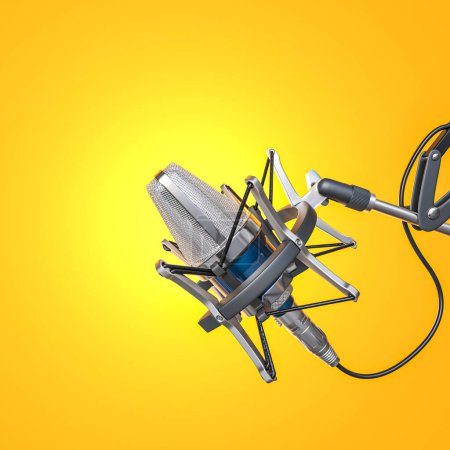 Studio-Kondensatormikrofon Shock Mount leuchtend gelben Hintergrund