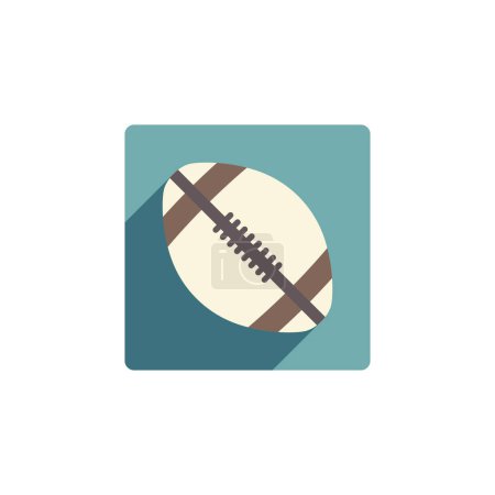Illustration for American football ball flat style vector icon with long shadow - Royalty Free Image