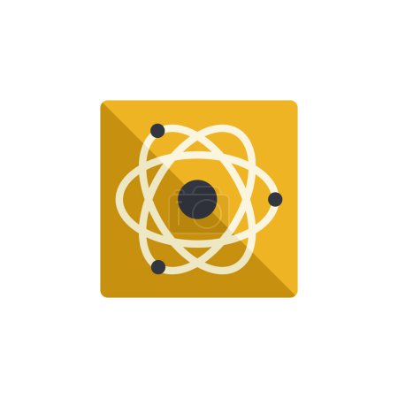 Illustration for Atom flat style vector icon. Physics science pictogram. - Royalty Free Image
