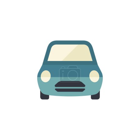 Téléchargez les illustrations : Icône vectorielle style plat vue de face de voiture. Illustration voiture. - en licence libre de droit