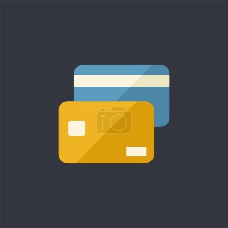 Téléchargez les illustrations : Cartes de crédit style plat icône vectorielle. Icône financière. - en licence libre de droit