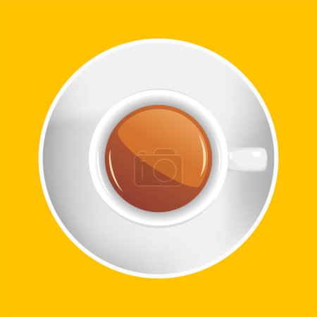 Ilustración de Taza de café vista superior plano estilo vector ilustración - Imagen libre de derechos