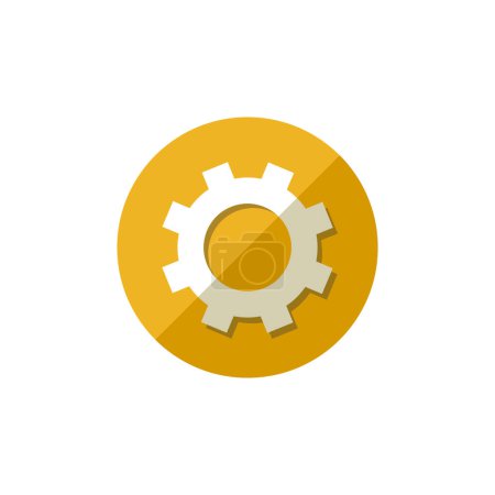 Illustration for Gear flat style vector icon - Royalty Free Image