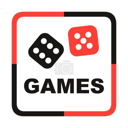 Illustration for Games emblem, board games vector icon - Royalty Free Image