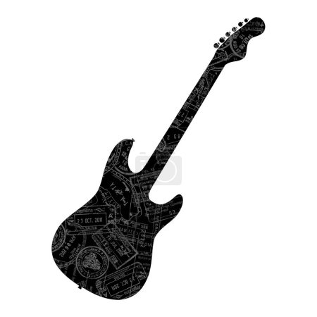 Ilustración de Instrumento musical de guitarra. Ilustración vectorial. - Imagen libre de derechos