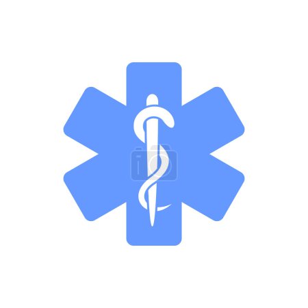 Ilustración de Estrella de la Vida icono de vector de signo médico. Símbolo de emergencia. - Imagen libre de derechos