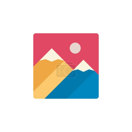Illustration for Mountains flat style vector illustration - Royalty Free Image