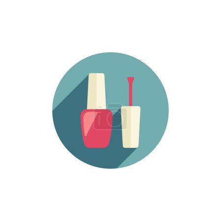 Illustration for Nail polish flat style vector icon with long shadow - Royalty Free Image
