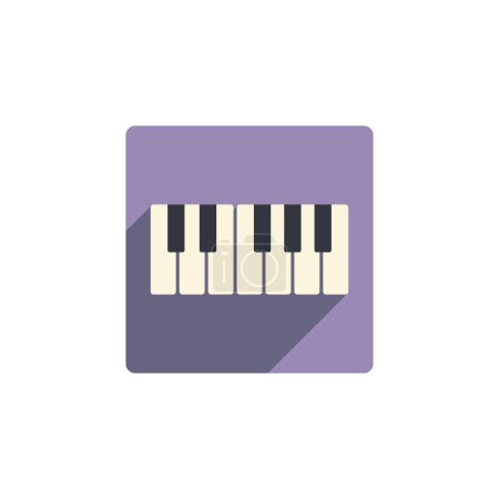 Illustration for Piano keyboard flat style vector icon. Musical instrument illustration. - Royalty Free Image