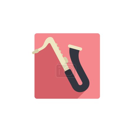 Illustration for Saxophone flat style vector icon - Royalty Free Image