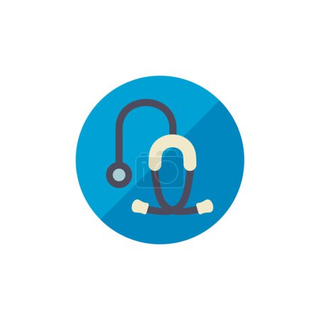 Illustration for Stethoscope flat vector icon. Vector illustration. - Royalty Free Image