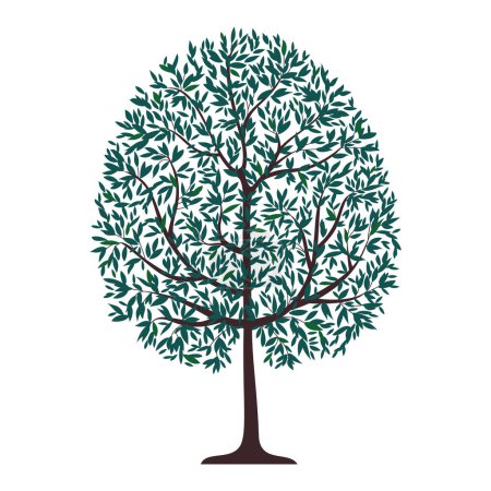 Illustration for Green foliage tree vector illustration. Spring season. - Royalty Free Image