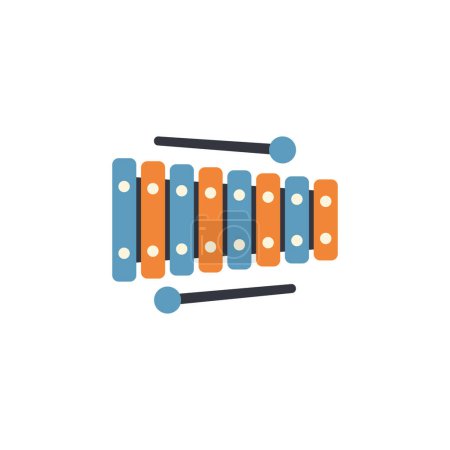 Illustration for Xylophone musical instrument vector icon. Vector illustration. - Royalty Free Image