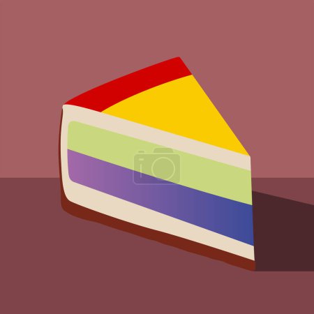 Téléchargez les illustrations : Tranche d'illustration vectorielle de gâteau en couches - en licence libre de droit