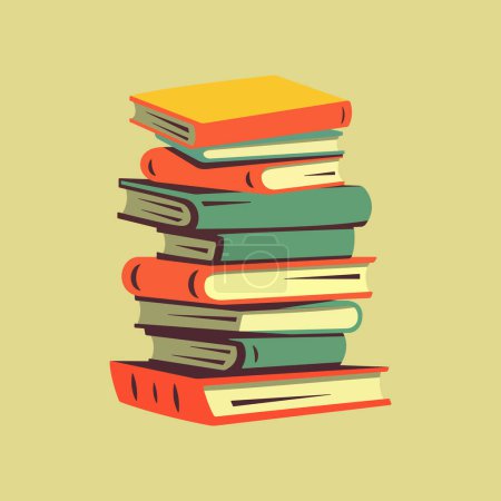 Illustration for Stack of text books. Vector illustration. - Royalty Free Image