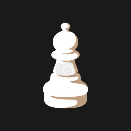 Ilustración de Peón de ajedrez blanco. Ilustración vectorial. - Imagen libre de derechos