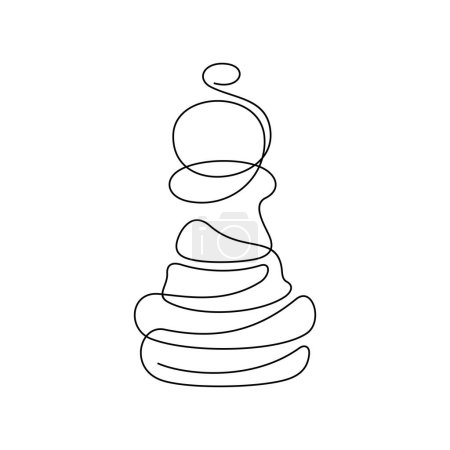 Illustration for Chess pawn one line vector illustration - Royalty Free Image