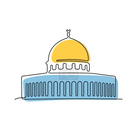 Téléchargez les illustrations : Dôme du Rocher, Israël illustration vectorielle emblématique - en licence libre de droit