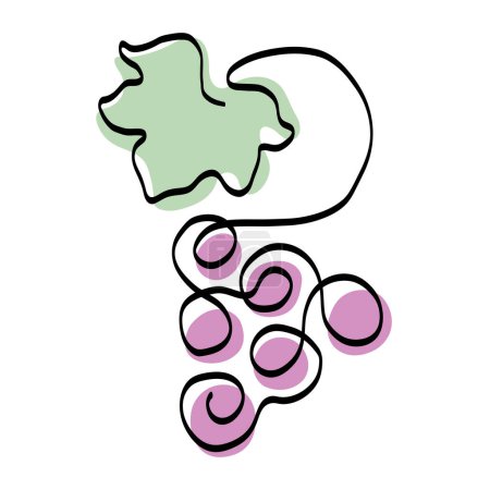 Téléchargez les illustrations : Illustration vectorielle continue de grappes de raisins - en licence libre de droit