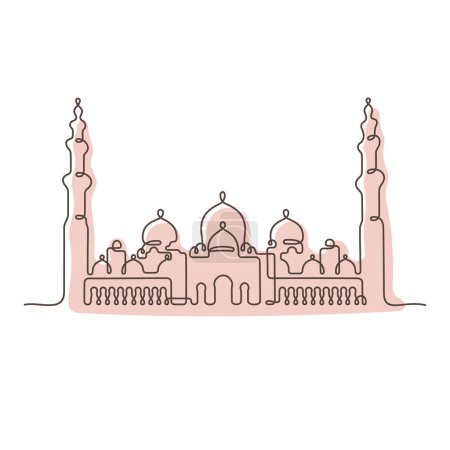 Téléchargez les illustrations : Illustration vectorielle de la grande mosquée d'Abu Dhabi - en licence libre de droit