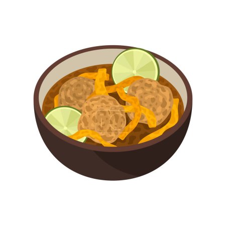 Illustration for Sopa de lima Mexican food. Vector illustration - Royalty Free Image
