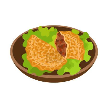 Téléchargez les illustrations : Empanada Illustration vectorielle alimentaire latino-américaine - en licence libre de droit