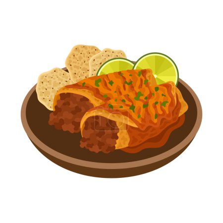 Ilustración de Ilustración de vectores de comida mexicana Enchiladas - Imagen libre de derechos
