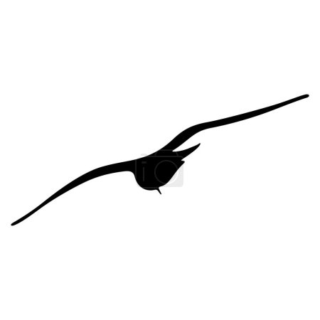 Illustration for Flying bird realistic silhouette vector illustration - Royalty Free Image
