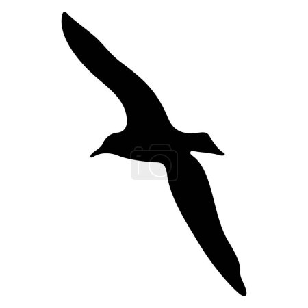 Téléchargez les illustrations : Illustration vectorielle silhouette réaliste oiseau volant - en licence libre de droit