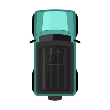 Téléchargez les illustrations : Illustration vectorielle de vue supérieure en jeep bleue - en licence libre de droit