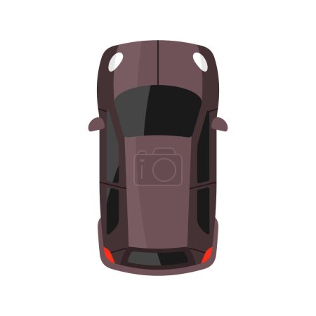 Téléchargez les illustrations : Illustration vectorielle de vue de dessus de voiture - en licence libre de droit