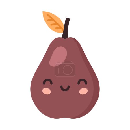 Illustration for Cute cartoon pear fruit vector illustration - Royalty Free Image