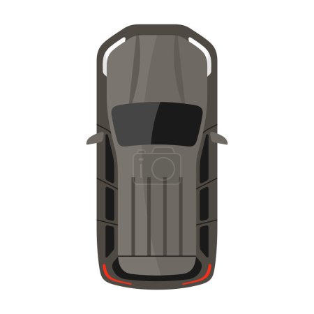 Ilustración de Jeep gris vista superior vector ilustración - Imagen libre de derechos