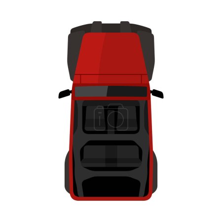 Ilustración de Cabrio rojo jeep vista superior vector ilustración - Imagen libre de derechos