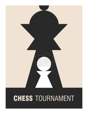 Ilustración de Cartel con piezas de ajedrez Reina y peón - Imagen libre de derechos