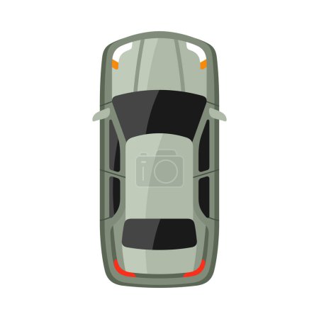 Téléchargez les illustrations : Illustration vectorielle de vue de dessus de voiture grise - en licence libre de droit