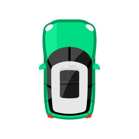 Ilustración de Ilustración de vector de vista superior coche verde - Imagen libre de derechos