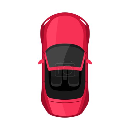 Ilustración de Ilustración de vector de vista superior coche rosa - Imagen libre de derechos